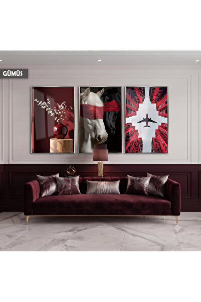 Harika bir ev Modern Horse and Airplane Concept with Burgundy Accents |   Fra...