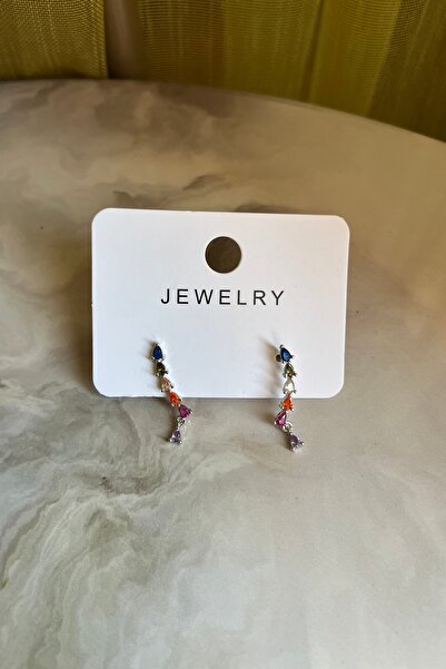 ASULIA Colorful Zircon Stone Steel Earrings