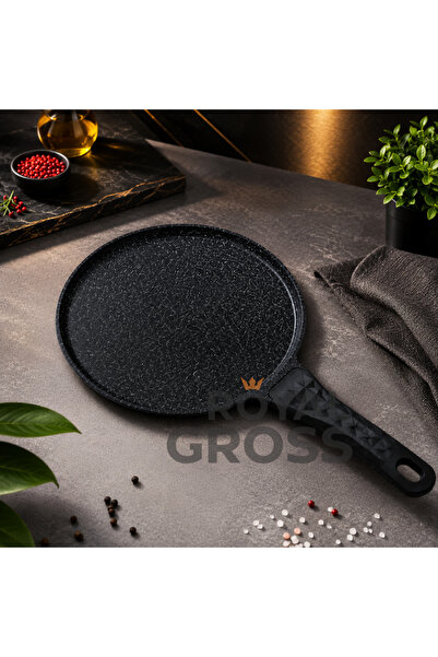 ROYALGROSS Cast Iron Crepe Pan Non-Stick Granite Coating Crepe Pan for Crepes...