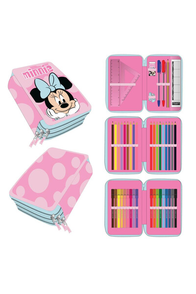 disney minnie Pink Dots 3-tiered Giotto pencil case