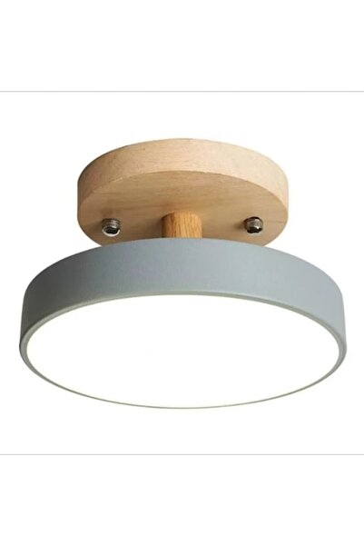 Laleluli Candelabru LED Nordic din Lemn, Gri, 18 x 10 cm, 12W, LALELULI ®