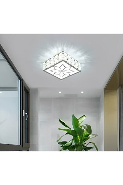 Laleluli Candelabru LED din cristal, argintiu, pătrat, 20 x 20 x 10 cm, 24W, ...