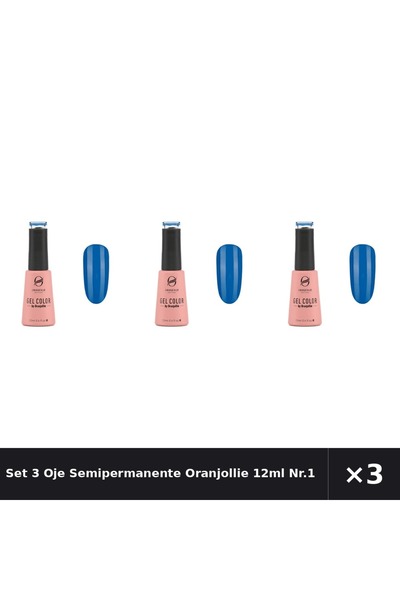Generic Set 3 Oje Semipermanente Oranjollie 12ml Nr.186 – Pachet Promoțional