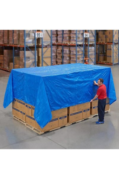 OEM Pachet promoțional 1 + 1 prelată cu inele 80 G/mp, 3 x 4 m, albastru
