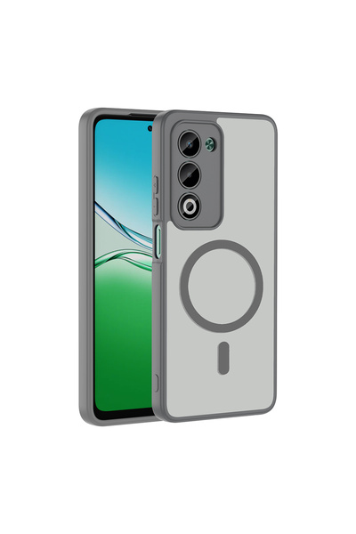 Rivor Oppo A5 4G/5G 2025 Uyumlu Kılıf Kamera Yükseltili Magsafe Şarj Özellikli Mat Yüzey Sert Kapak