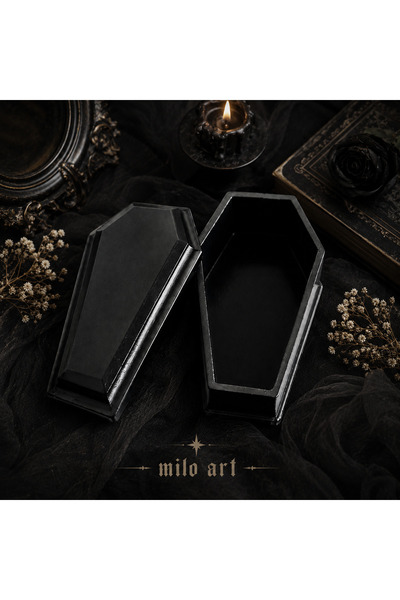 Milo Art Handmade Coffin Box Concrete Coffin Box Gothic Jewelry Box Polished ...