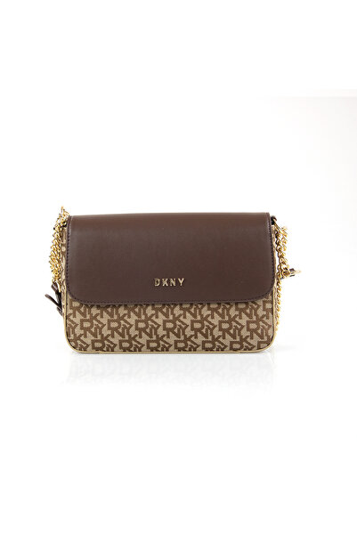 Dkny حقيبة نسائية جديدة كلاسيكية من DK بتصميم مونوغرام مرقعة مع سلسلة وحزام ل...