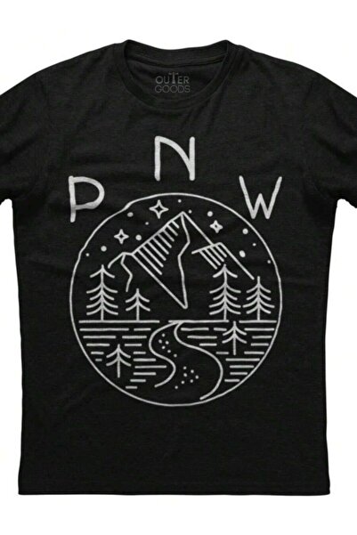 9TAY قميص قطني بأكمام قصيرة للرجال من PNW Northwest Mountain Vintage