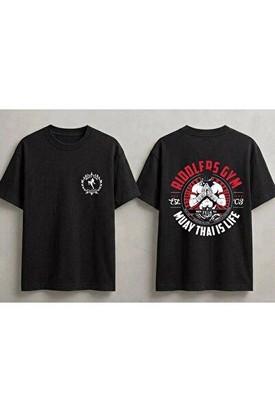 SVART WEAR Μπλουζάκι Unisex Oversize με στάμπα Muay Thai, 100% βαμβακερό
