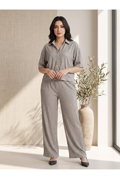 Finelook Women’s Cozy Fleece 2-Piece Loungewear Set – Long Sleeve Top & Wide-...