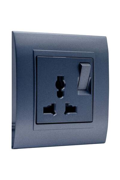 Duravel 16A 250V Universal Wall Socket Outlet, Grey, Multi-Standard Power Socket
