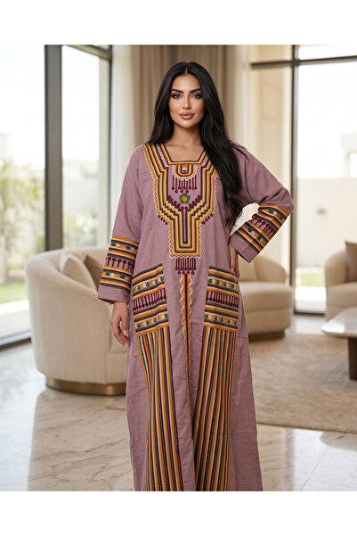 Generic Brand جلابية عسيرية نسائية بتطريز ملون