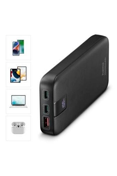 Urage Hama PD 10 Power Pack, 10000 mAh, 3 Outputs: 2X USB-C, 1X USB-A, Anthra...