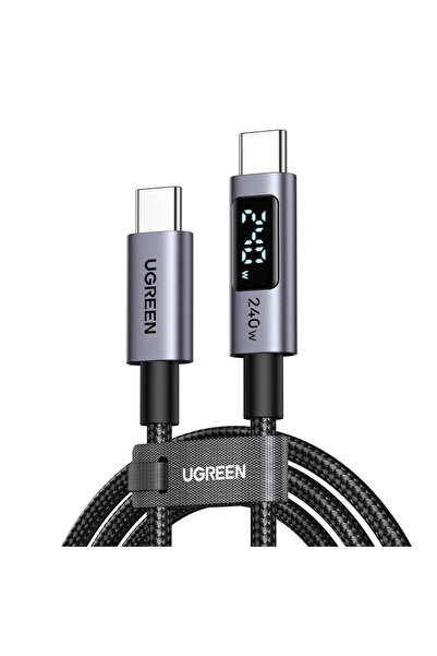 Ugreen Cablu de date (65867) - Tip C la Tip C, Încărcare rapidă, Afișaj LED, ...