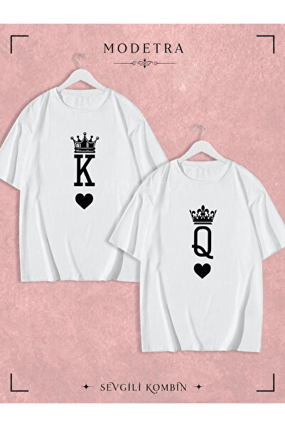 Modetra Women's Men's K&Q Playing Cards Medium Front Printed Lover Couple Com...