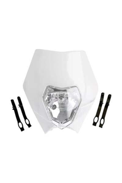 EVO MOTORS KTM Супермото Крос Ендуро Бяла маска за фар A214WHITE