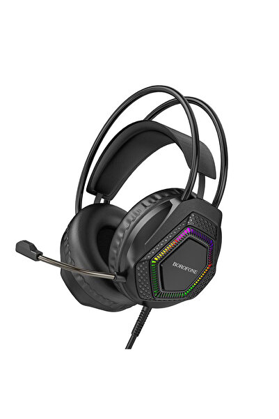 Borofone Casti gaming Borofone, over-ear, microfon, negru