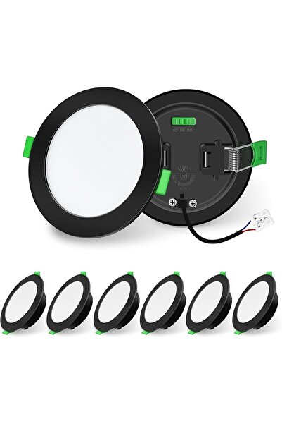 Dotail Set of 6 recessed LED spotlights, 10W, 1050 lm, 3000K–6500K, dimmable,...