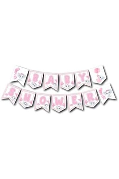 Yıldızan Nexoratech Zigzag Banner Baby Shower Pink Elephant 1288145
