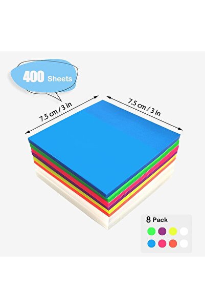 Generic 400 قطعة من الملاحظات اللاصقة الشفافة، مقاس 3 × 3 بوصة، مناسبة للكتب،...