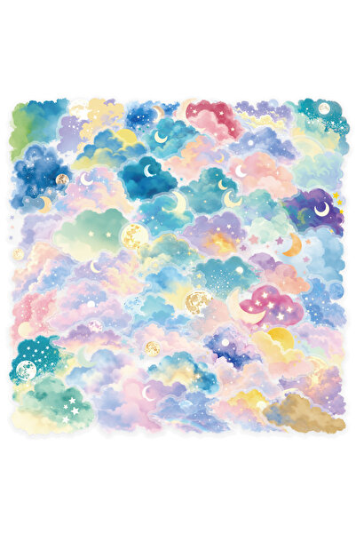 Choice1 50PCS 50-100PCS Cloud Graffiti Stickers Cartoon Moon Cloud Decoration...