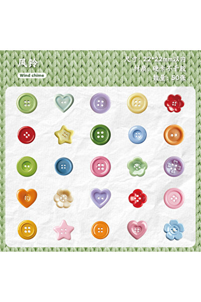 Choice1 fengling 50pcs Kawaii Stationery Stickers button Junk Journal Planner...