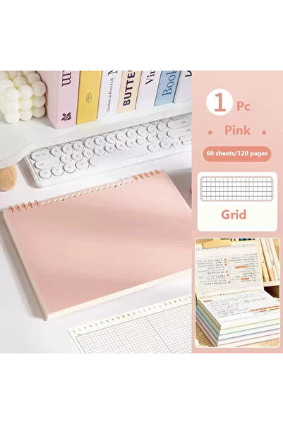 Choice8 Pink Grid Loose-leaf Journal B5 Stationery 60 Sheets/120 Pages Diary ...