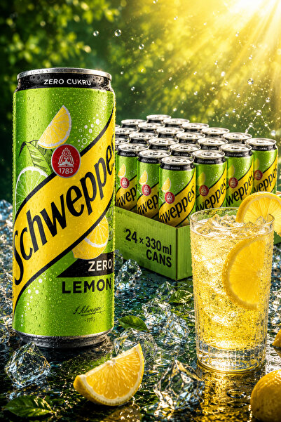 Schweppes Lemon Zero, lemon-flavored carbonated drink, sugar-free, box of 24 ...