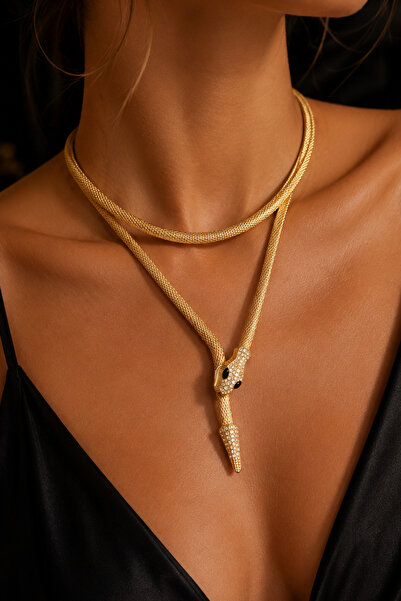 laria jewelry Magnetic Adjustable Stainless Steel Necklace with Snake Figure