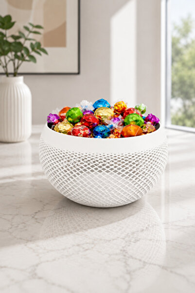 Generic Brand Bol Decorativ Cu Design Mesh Modern, Bol Snacks Din Plastic PLA...