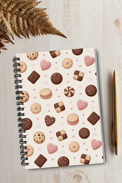 giftkonsept Snack-Themed Fun A5 50 Sheets 100 Pages Spiral-Bound Checkered No...