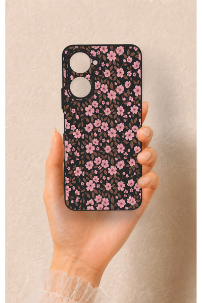 Vip Case Vivo Y18 Uyumlu Mini Pembe Çiçek Desenli Silikon Kılıf