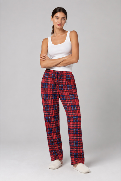 ZICCHO Elastic Waist Patterned Cotton Women's Pajama Bottoms