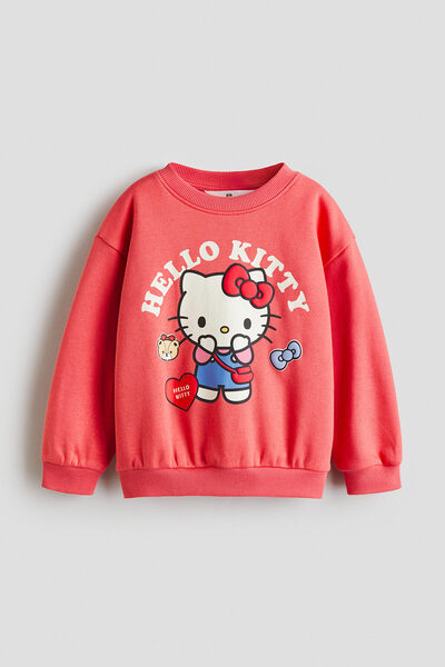 H&M Baskılı ve İçi Tüylü Sweatshirt