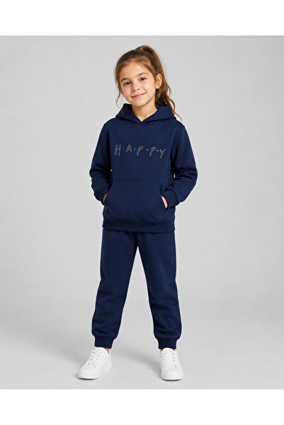 han elegant Hooded Happy Text Printed 2-Thread Seasonal Unisex Children's Tra...