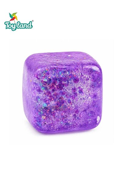 TOY LAND Cube Squeeze Ball Glitter Sensory Stress Relief Toy, Soft Squishy Fi...