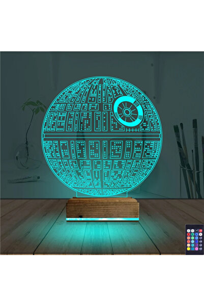 Genel Markalar Death Star Ölüm Yıldızı 3D Lamba - Masa Gece Lambası