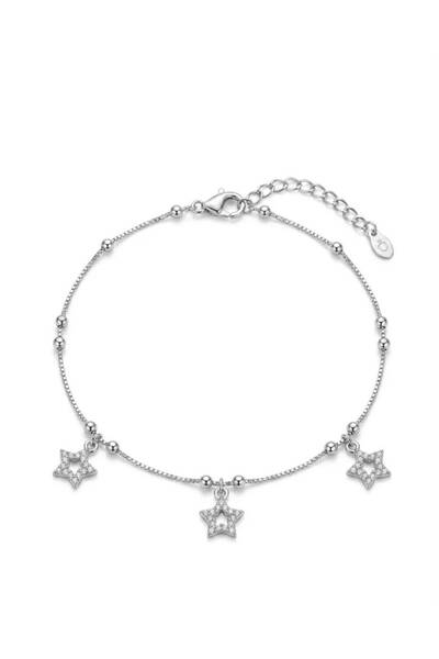 Mervişim Aksesuar Non-Tarnish Star Detailed Zircon Stone Steel Silver Color A...