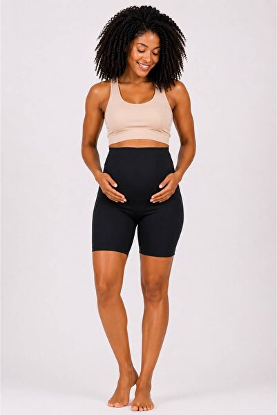 SERRAXXL Maternity Leggings - Black - Super High Waist