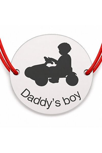 Simoshop Brățară argint 925 cu bănuț Daddy’s Boy, șnur reglabil — cadou