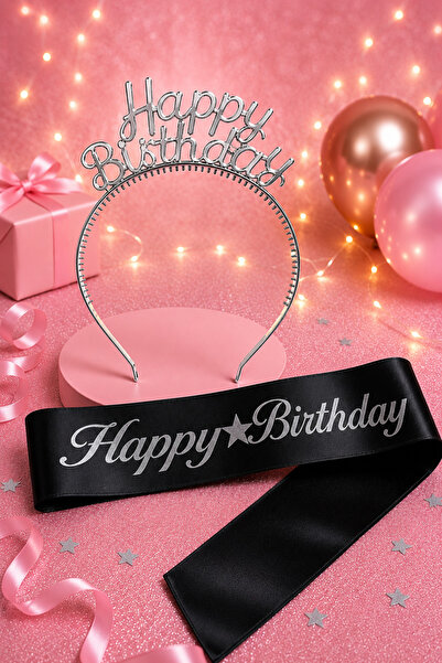 Larenya Happy Birtday Plastik Taç Kuşak Set