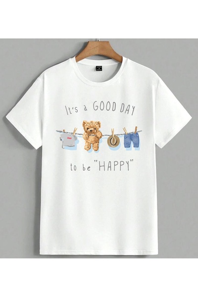 ELFERA Dobar dan Teddy Bear Happiness T-shirt majica sa štampanjem, unisex, v...