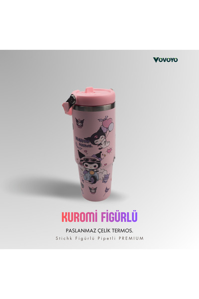 vovoyo Kuromi Figürlü Premium Paslanmaz Çelik Termos