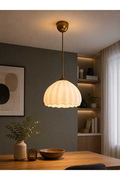 ERZA HOME Modern Dalga Formlu Sarkıt Avize – Beyaz Dekoratif Tekli Avize
