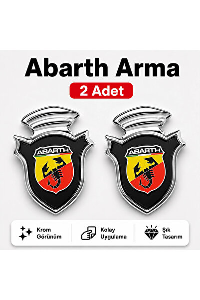 şimika tuning tuningmarketim Abarth Chia Arma Chrome Car Emblem – 5 × 3.5 cm