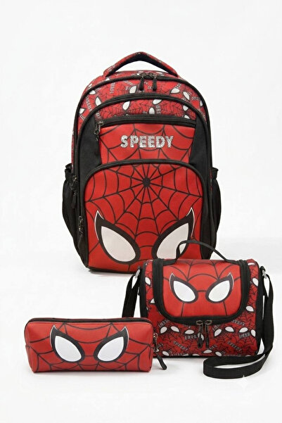 Bliss Licensed Spiderman Patterned Elementary School Bag Thermal Lunchbox Pen...