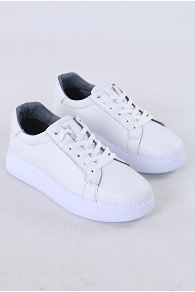 Premium Beyaz Erkek Sneaker – %100 Hakiki Deri, Beyaz EVA Taban