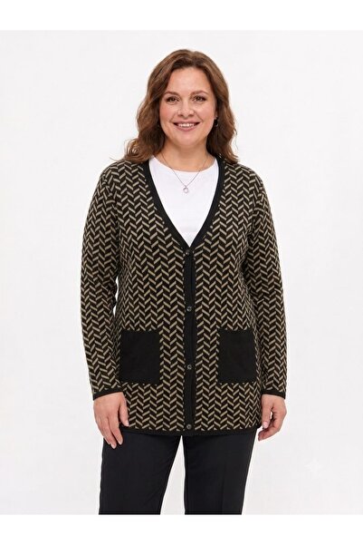 onno style women Classic Knitted Buttoned Jacket