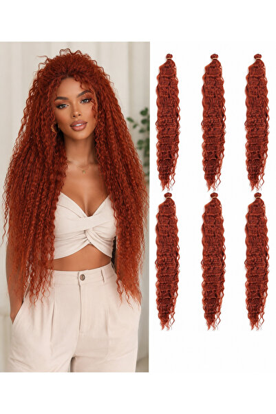 Makromehome Made With Love Kızıl Afro Örgü Saçı Uzun Kıvırcık Sentetik Braidi...