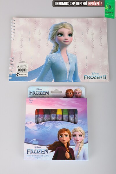 Frozen X Dekomus Licensed Elsa 8-Piece Crayon and Painting Notebook Coloring Set